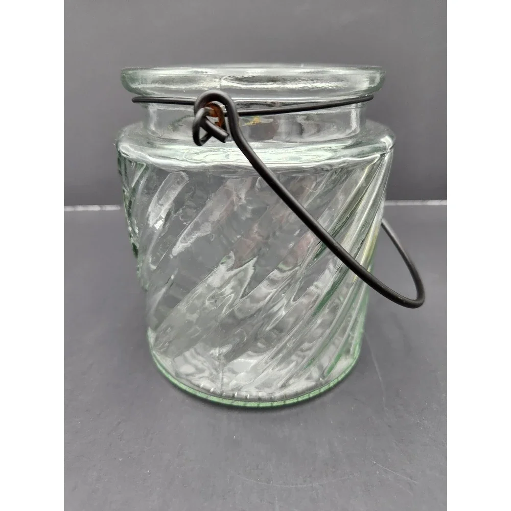 VTG DPS Glass Jar With metal wire‎ Handle Genuine And Crafted